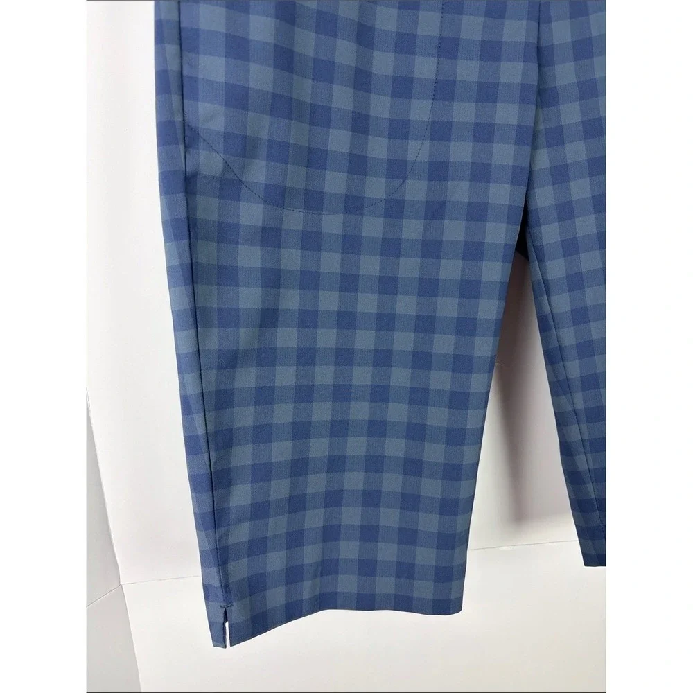 Nike Golf Tour Performance Dri-FIT Blue Check Plaid Golf Bermuda Shorts Womens 0